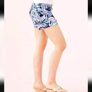 Lilly Pulitzer NEW Womens Callahan 5" Knit Shorts High Tide Its For Shore